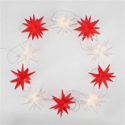 Διακοσμητικό φωτιστικό LED 12 εκ. Κόκκινο και Λευκό Μοραβίας